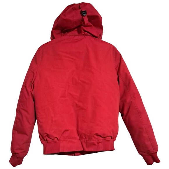Tommy Hilfiger Mens Red Hooded Bomber Jacket Size S Quilted Insulated Water-Resi - Picture 11 of 16